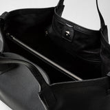 Secret tote bag in rugiada leather - black