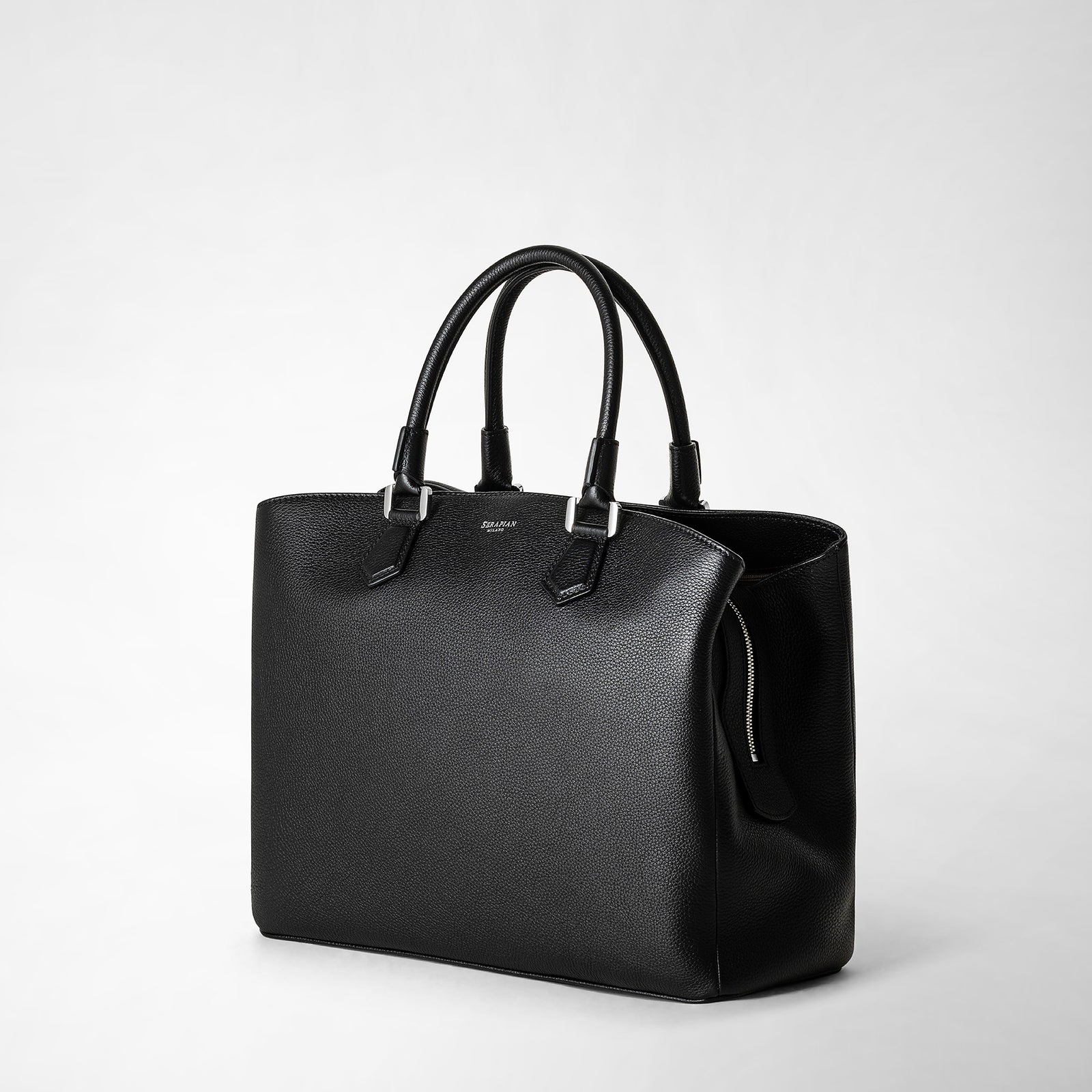 ★極美品★SERAPIAN LUNA 2way A4可 RUGIADAレザー RUGIADAレザー製LUNAハンドバッグ ブラック