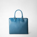 Luna handbag in rugiada leather - blue jeans