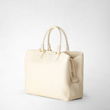 Luna handbag in rugiada leather - cream