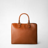 Luna handbag in rugiada leather - cuoio