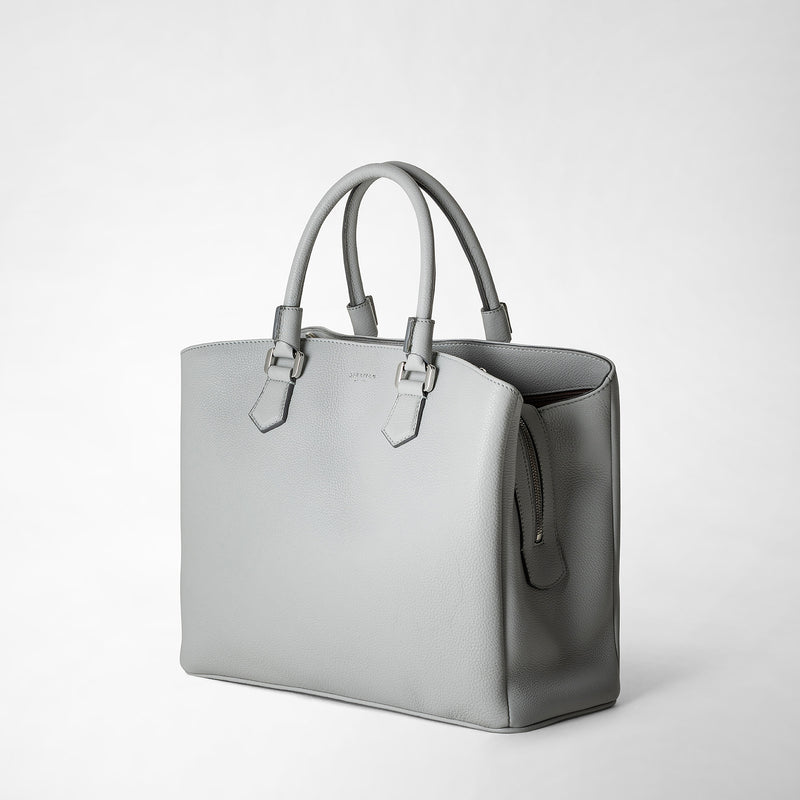 Luna handbag in rugiada leather - light grey