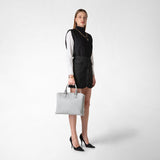 Luna handbag in rugiada leather - light grey