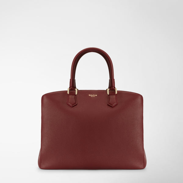 Borsa a mano luna in pelle rugiada - burgundy