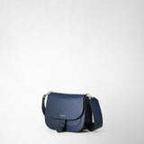 Luna crossbody bag in rugiada leather - navy blue