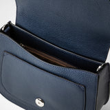 Luna crossbody bag in rugiada leather - navy blue