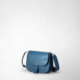 Luna crossbody bag in rugiada leather - blue jeans