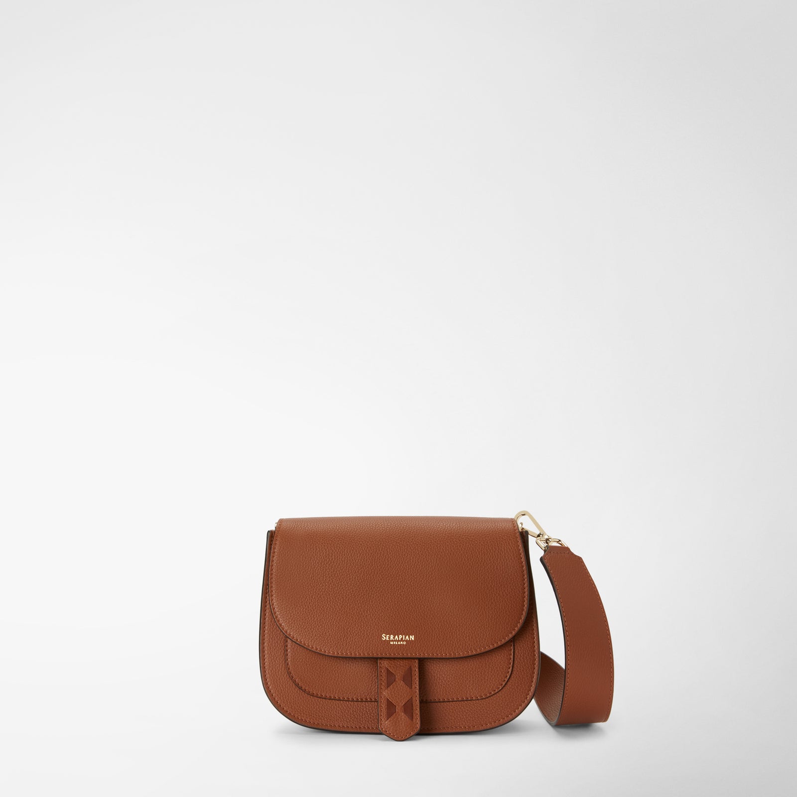 Luna crossbody bag in rugiada leather cuoio