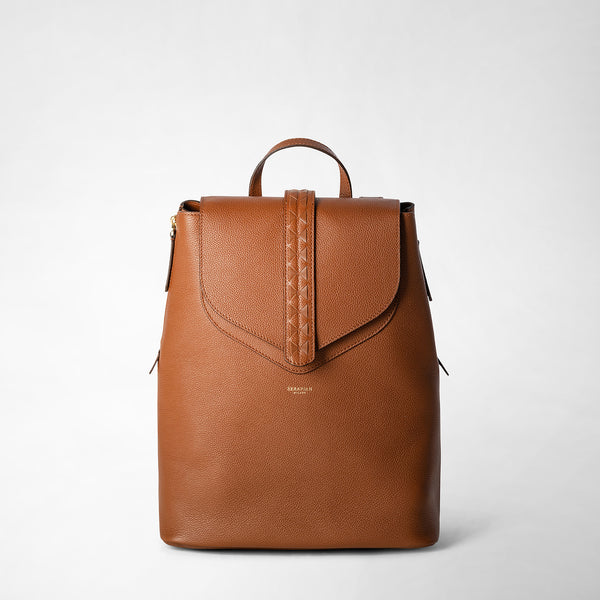 Backpack in rugiada leather - cuoio
