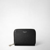RUGIADAレザー製スモールラウンドファスナーウォレット Black