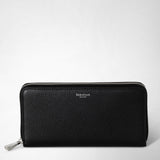 Zip-around wallet in rugiada leather - black