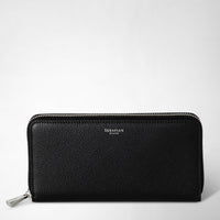 ZIP-AROUND WALLET IN RUGIADA LEATHER Black