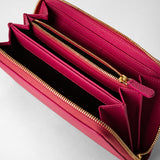 Zip-around wallet in rugiada leather - petal