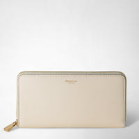 ZIP-AROUND WALLET IN RUGIADA LEATHER Cream