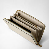 Zip-around wallet in rugiada leather - cream