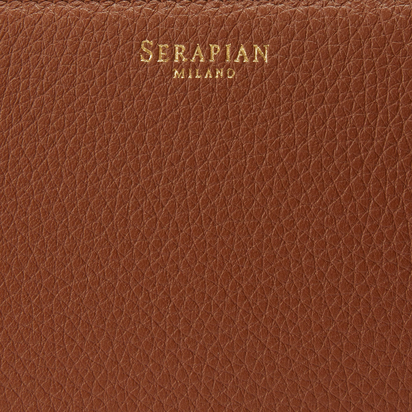Zip-Around Wallet in Rugiada Leather — Cuoio