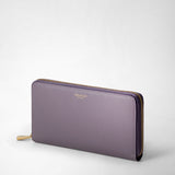 Zip-around wallet in rugiada leather - lilac