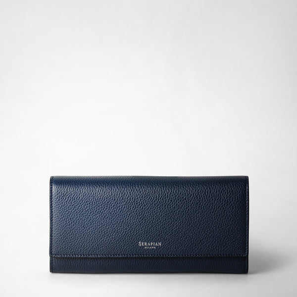 Portefeuille continental en cuir rugiada - navy blue