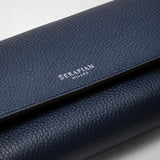 Continental wallet in rugiada leather - navy blue