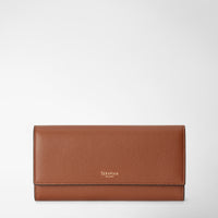 CONTINENTAL WALLET IN RUGIADA LEATHER Cuoio