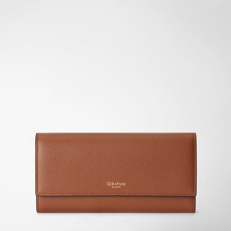 Continental wallet in rugiada leather - cuoio