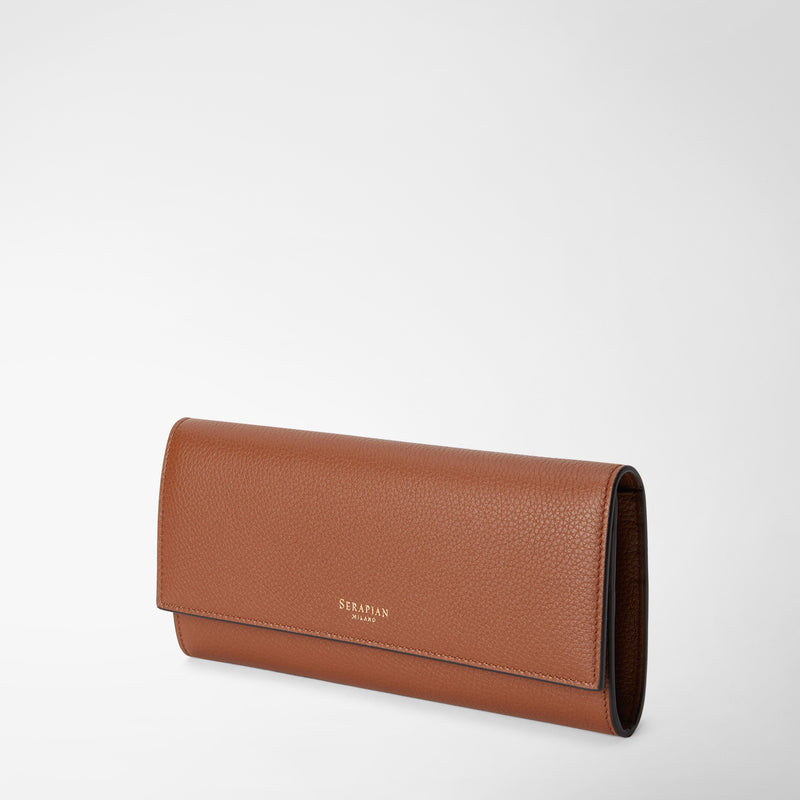 Continental wallet in rugiada leather - cuoio