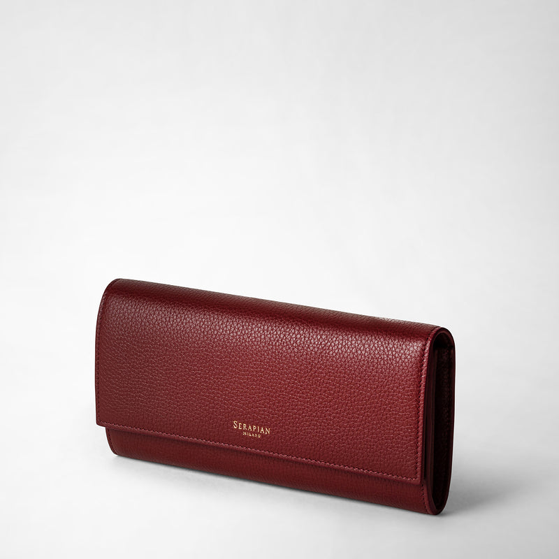 Continental wallet in rugiada leather - burgundy