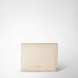 Small continental wallet in rugiada leather - cream