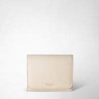 SMALL CONTINENTAL WALLET IN RUGIADA LEATHER Cream