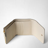 Small continental wallet in rugiada leather - cream