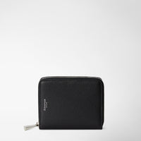 MINI ZIP AROUND WALLET IN RUGIADA LEATHER Black