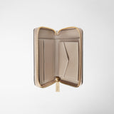 Mini zip around wallet in rugiada leather - sahara