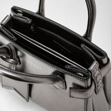 Mini meline' handbag in seta leather - ruthenium