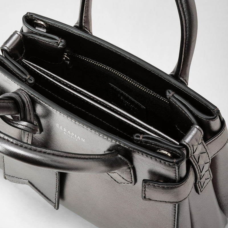 Mini-handtasche meliné aus seta-leder - ruthenium