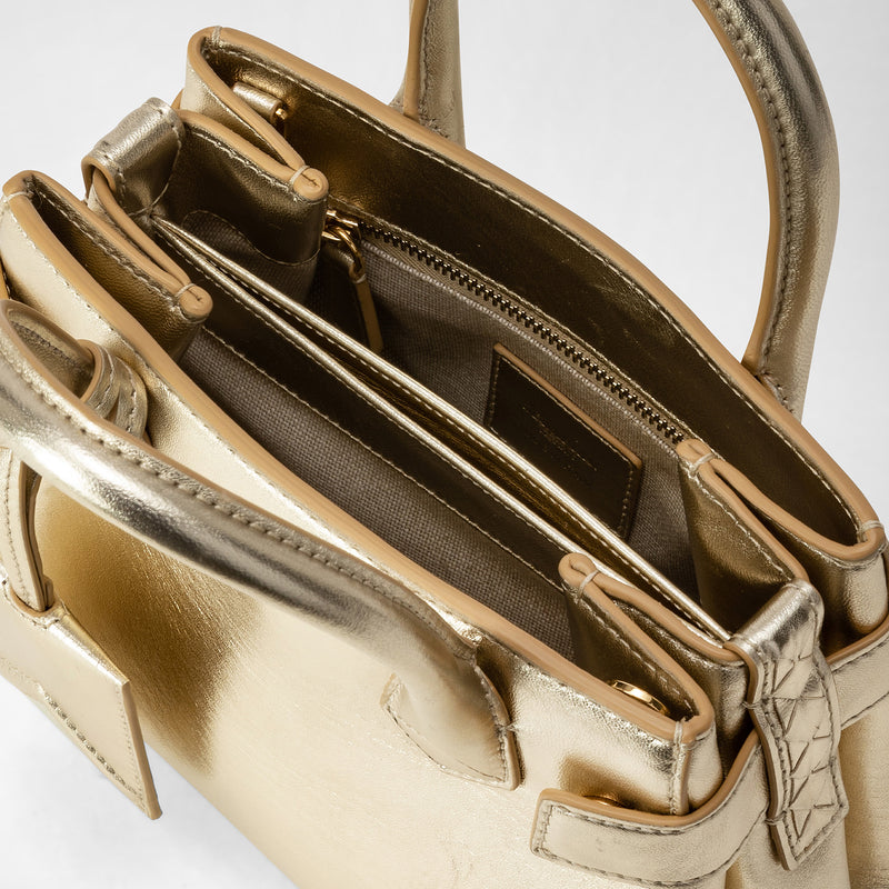 Mini-handtasche meliné aus seta-leder - light gold