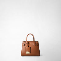 MINI MELINE' HANDBAG IN SETA LEATHER Cuoio