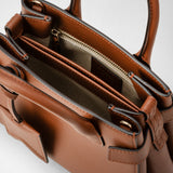 Mini meline' handbag in seta leather - cuoio