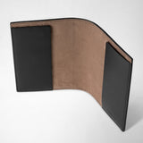 Passport holder in seta leather - black