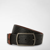 Reversible belt in stepan 72 - black/cuoio