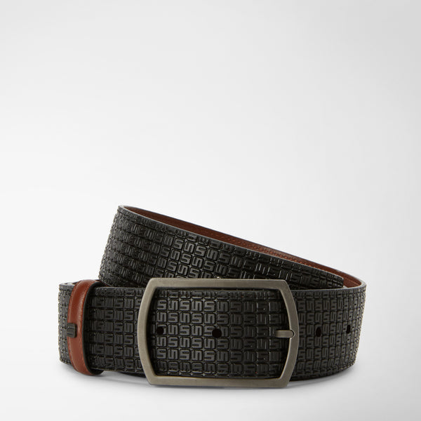 Ceinture réversible en stepan 72 - black/cuoio