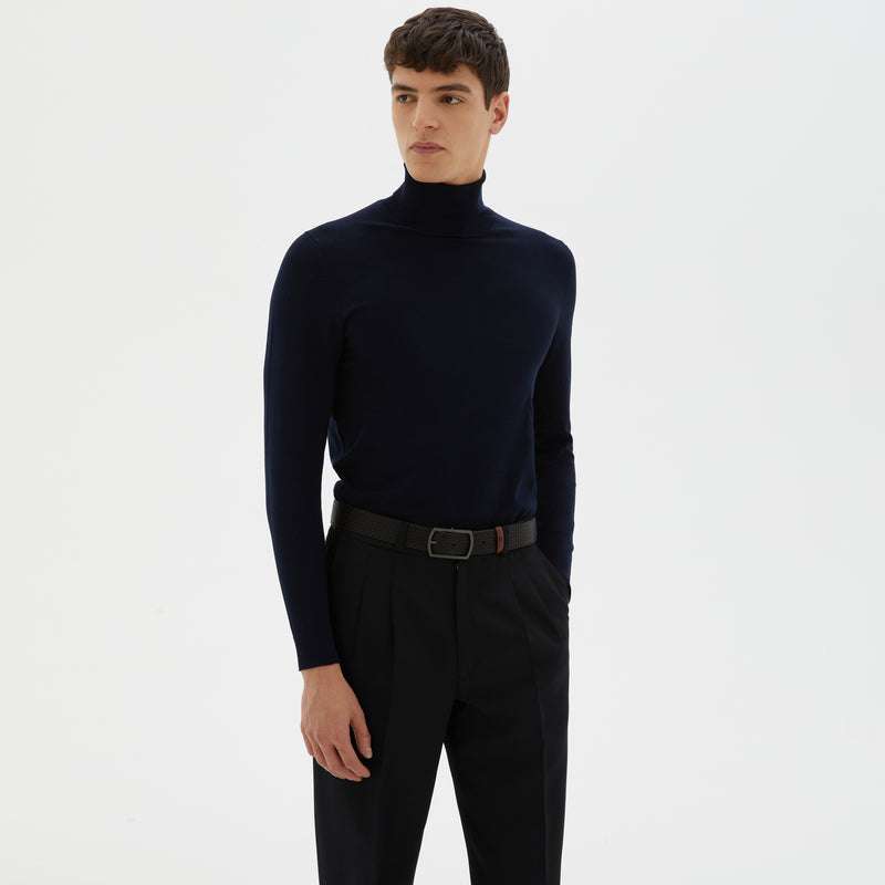 Reversible belt in stepan 72 - black/cuoio