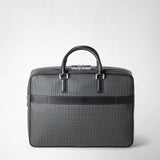 Double gusset briefcase in stepan - asphalt gray/black