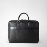 Double gusset briefcase in stepan - black/eclipse black