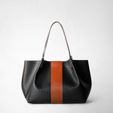 Sac cabas secret small en stepan 72 - black/cuoio