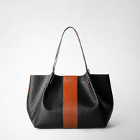 BORSA SHOPPING SECRET PICCOLA IN STEPAN 72 Black/Cuoio