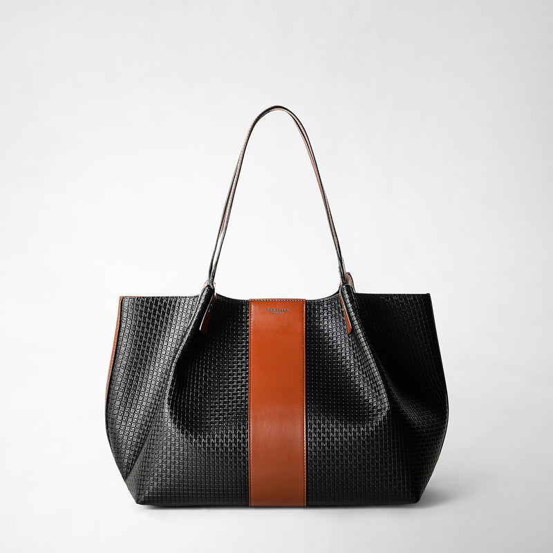 Borsa shopping secret piccola in stepan 72 - black/cuoio