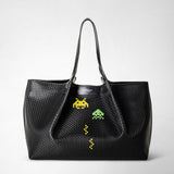 Secret tote bag in stepan - space invaders black