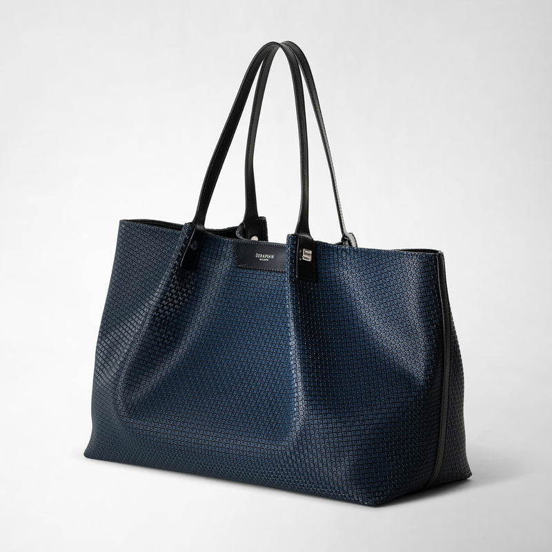 Secret tote bag in stepan - ocean blue/black