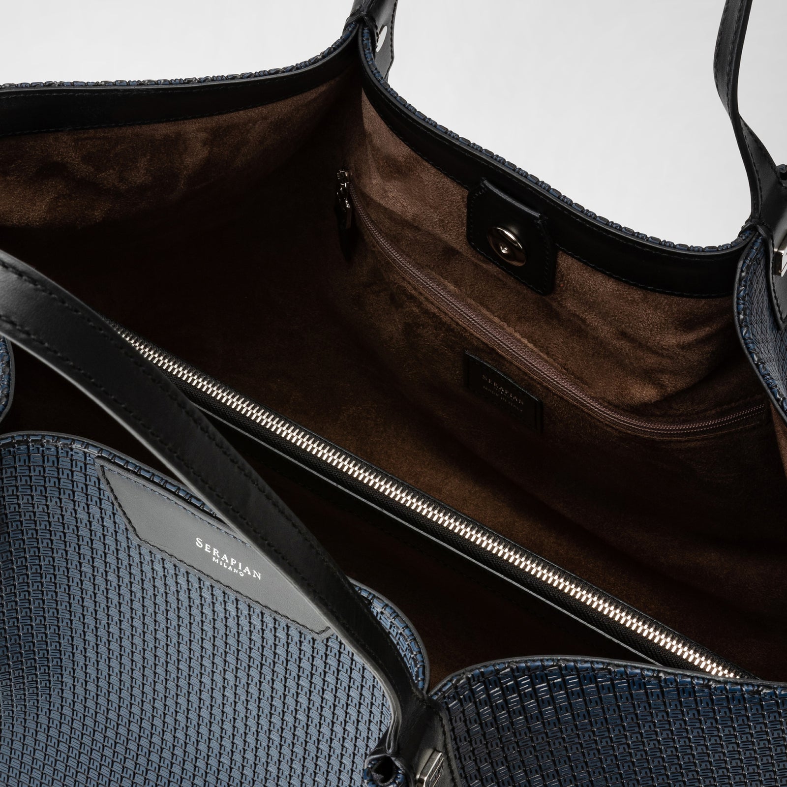 Small secret tote bag in stepan black eclipse black
