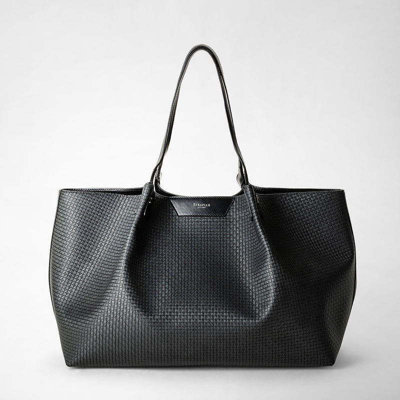 Secret tote bag in stepan - asphalt gray/black